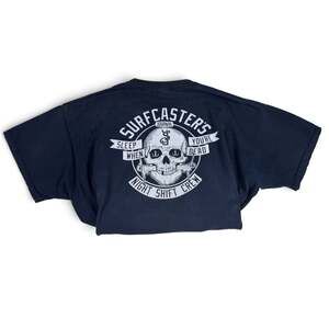 Washed black Graphic Fisherman Skull  Fruit of the Loom -XXL